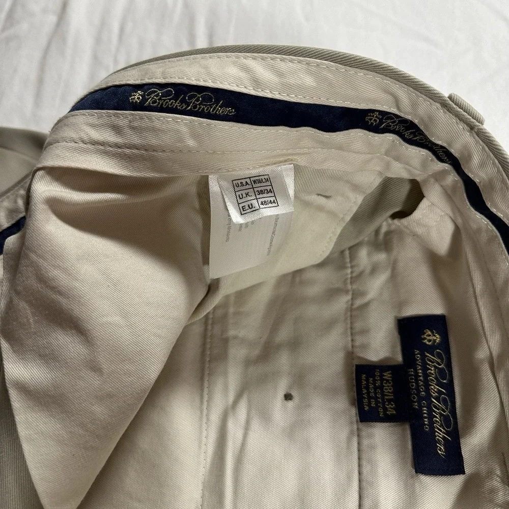 Brooks Brothers Advantage Chino Hudson Pants Mens‎ 38x34 Khaki Preppy